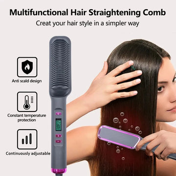 Hair Straightener Brush Heating Hot
